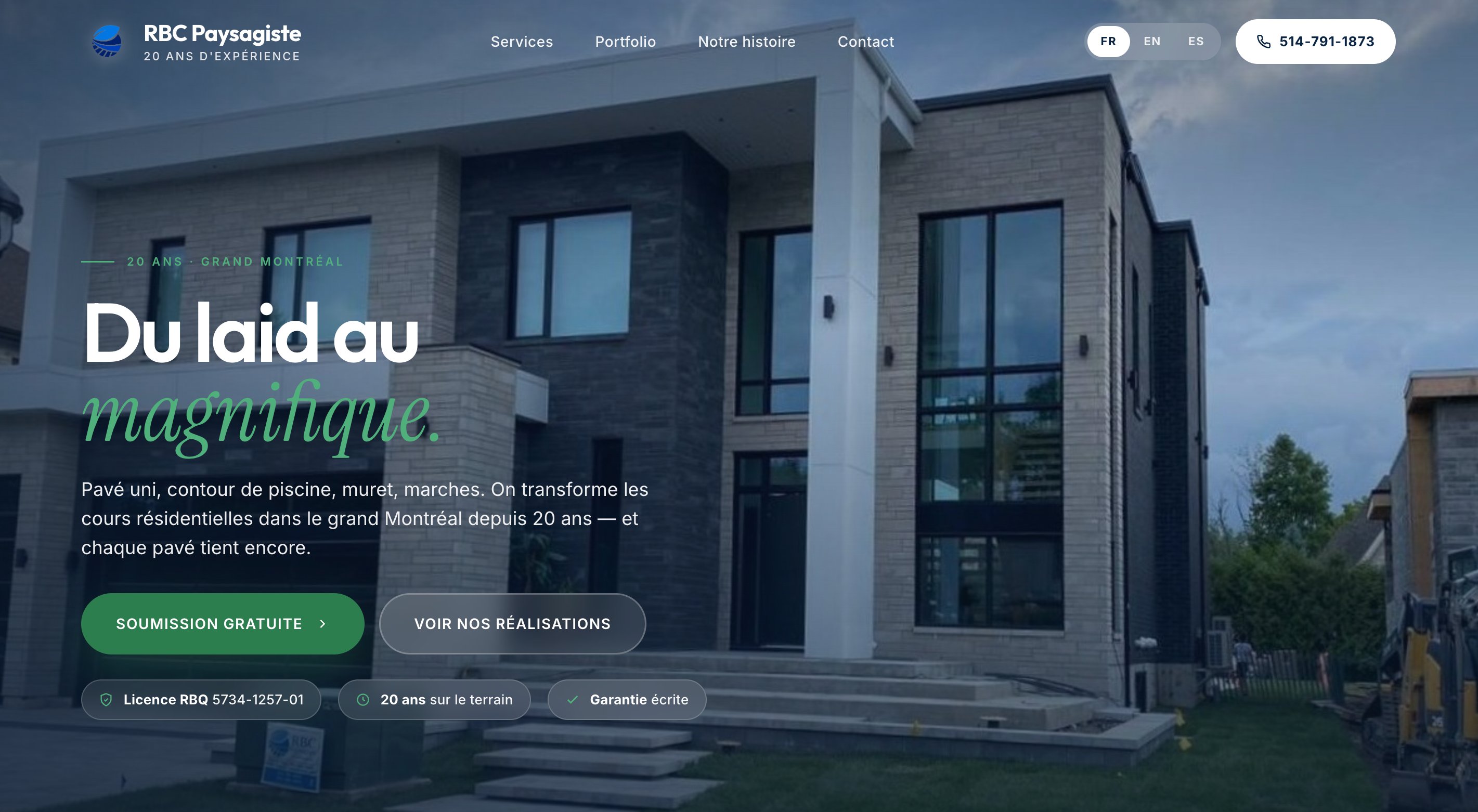 RBC Paysagiste website preview